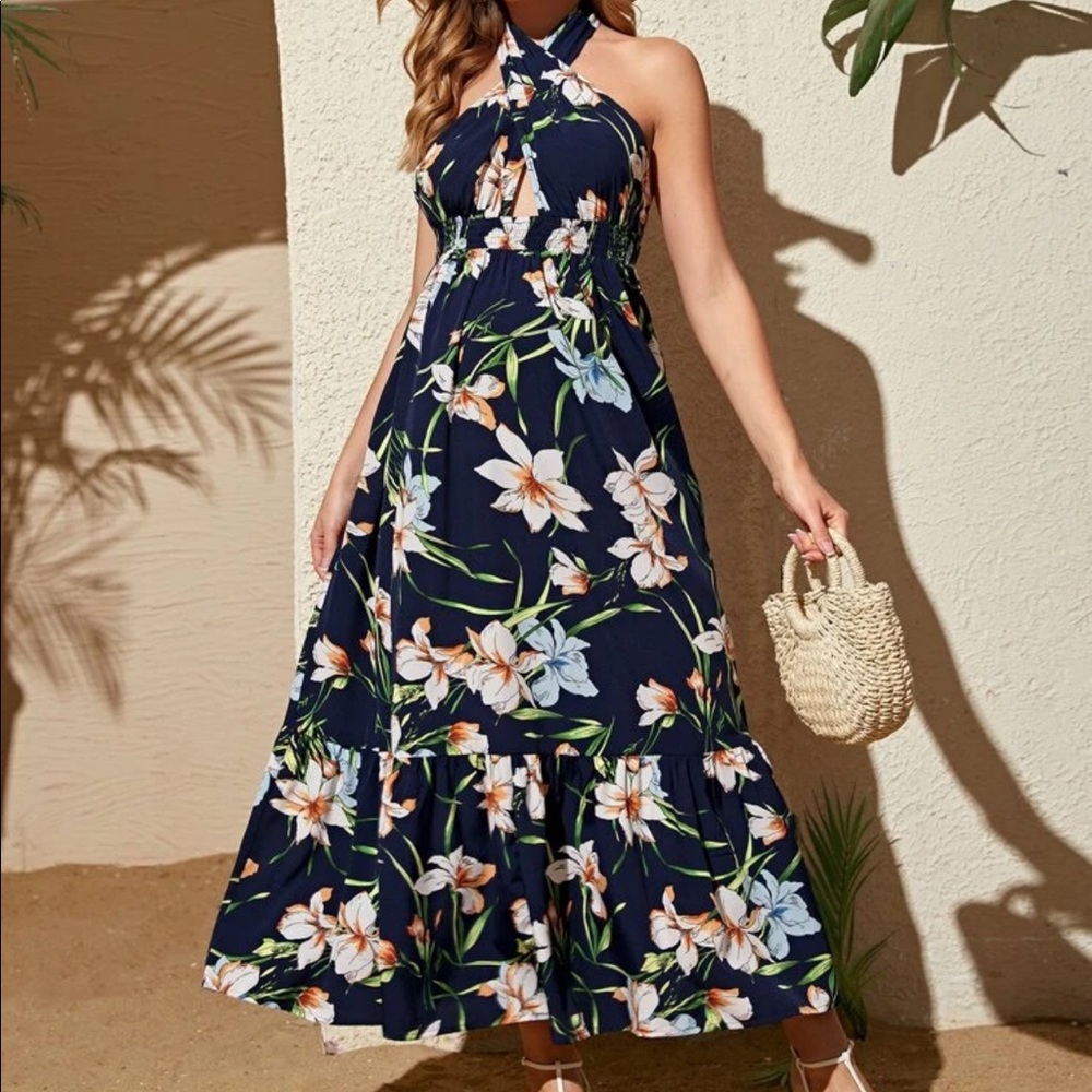 Maternity halter dress
